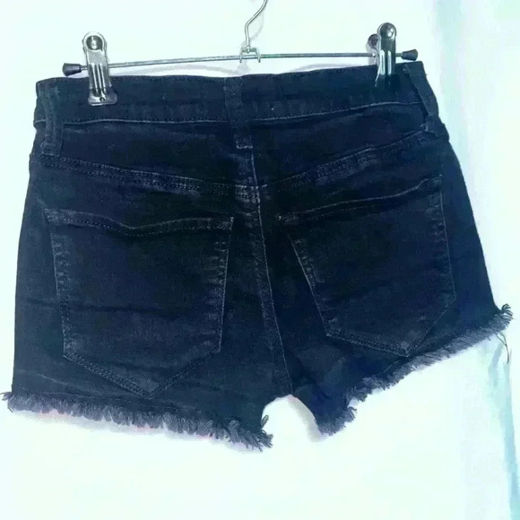 MUDD FLX stretch black jean shorts size 0 - Picture 2 of 4